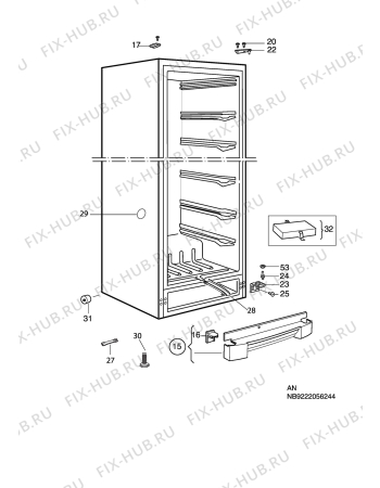 Взрыв-схема холодильника Electrolux EUC3101 - Схема узла C10 Cabinet